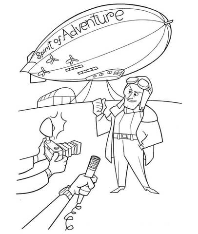 Spirit Of Adventure Airship Coloring Page